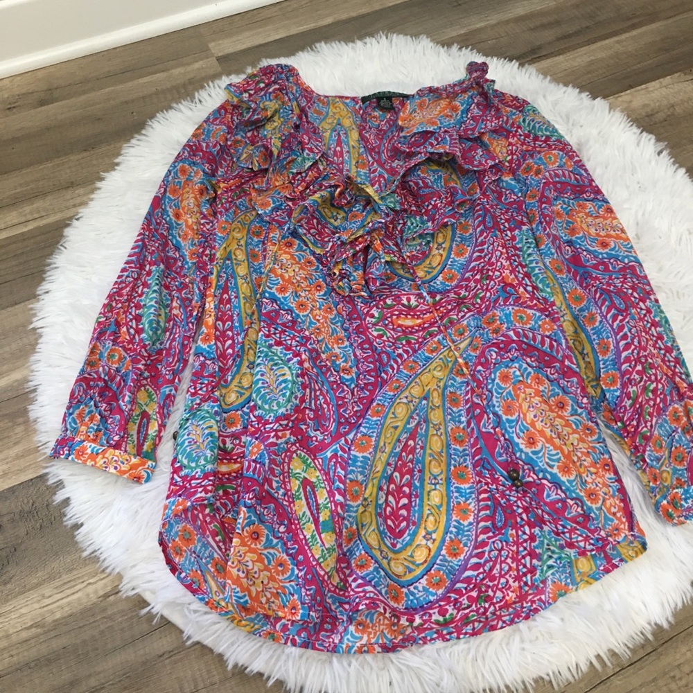 Ralph Lauren size small colorful shirt.